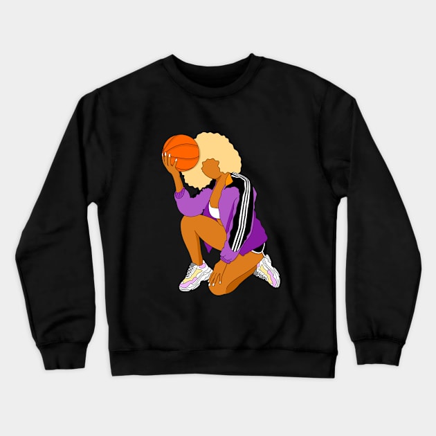 Woman basketball player Crewneck Sweatshirt by cariespositodesign